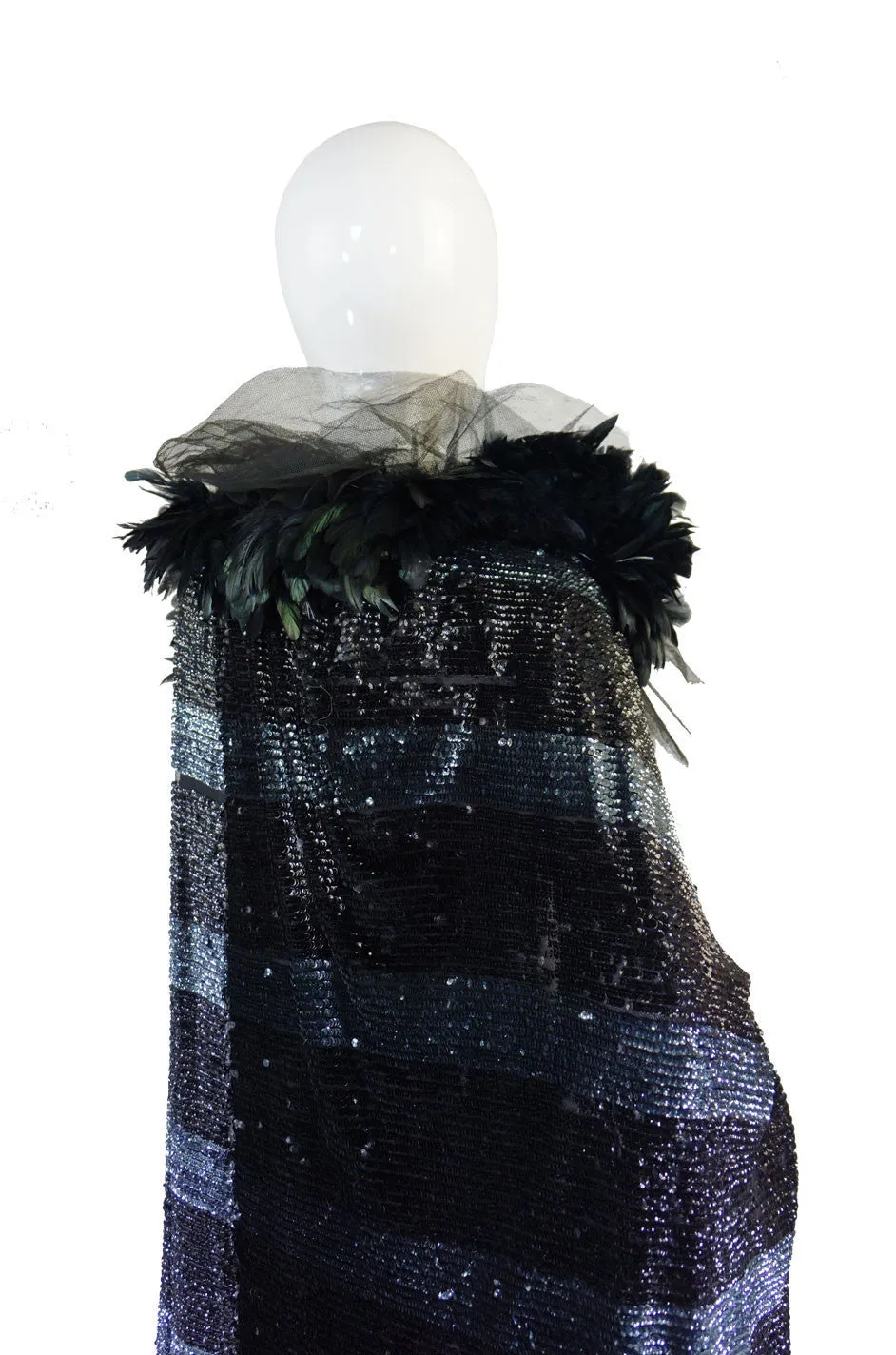 1920s Feather & Sequin Cocoon Cape