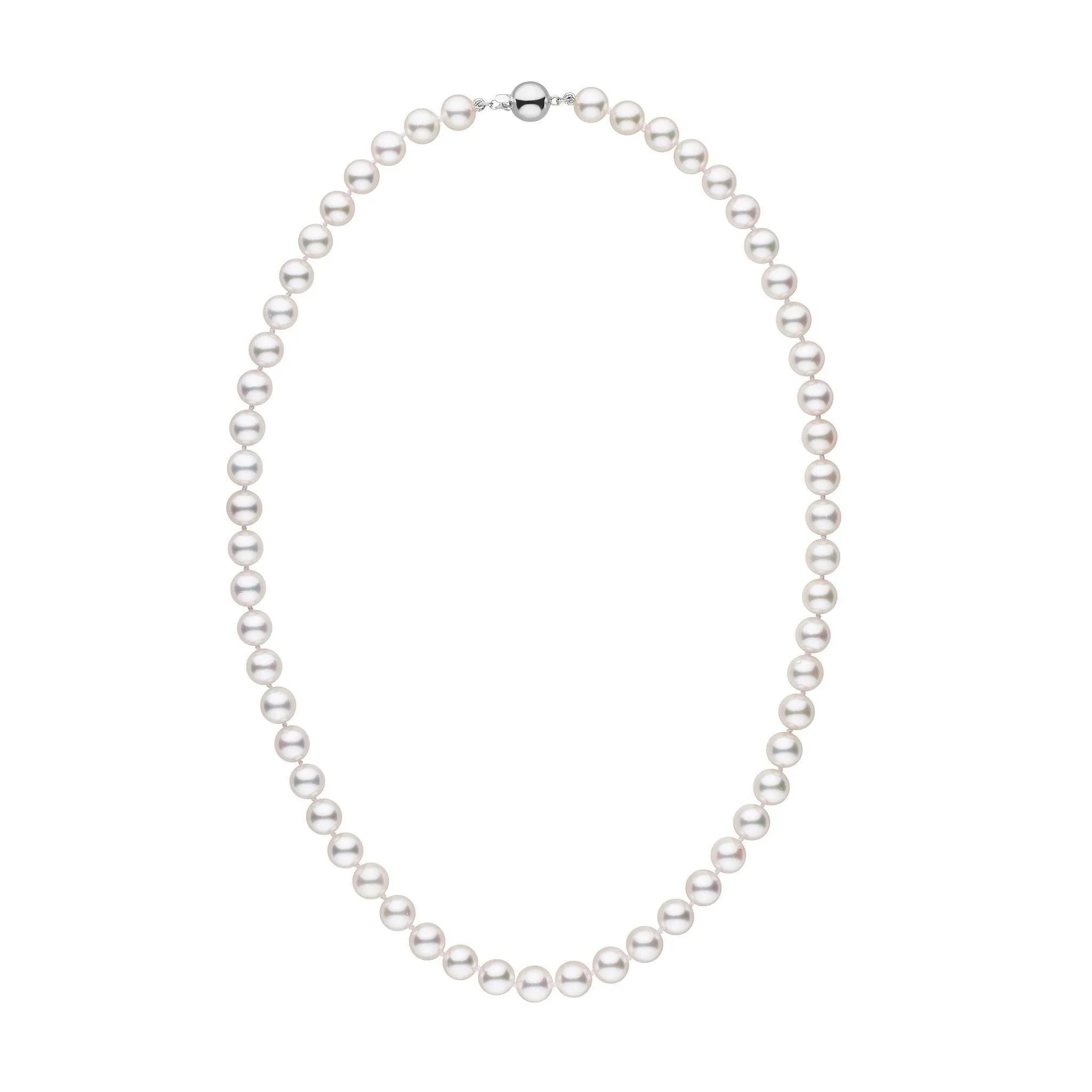 7.0-7.5 mm White Akoya 18 inch AAA Pearl Necklace