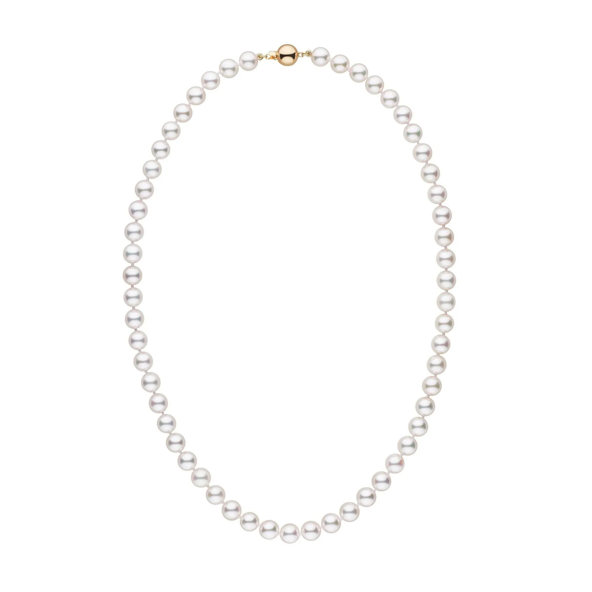 7.0-7.5 mm White Akoya 18 inch AAA Pearl Necklace