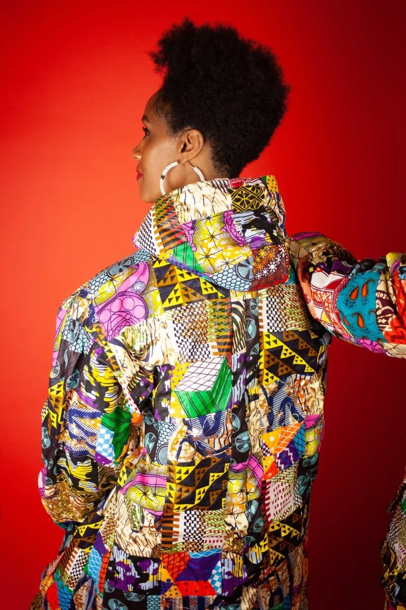 African Winter Coat In Crazy Patchwork