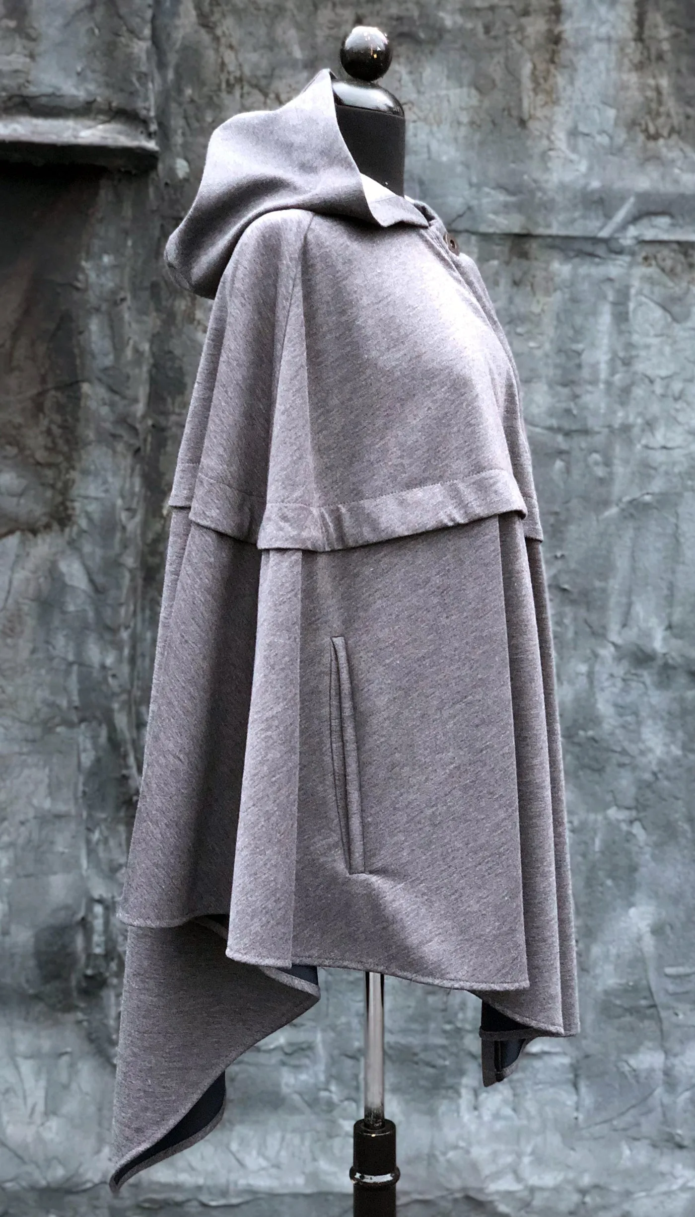 Asymmetrical Cape w/Hood