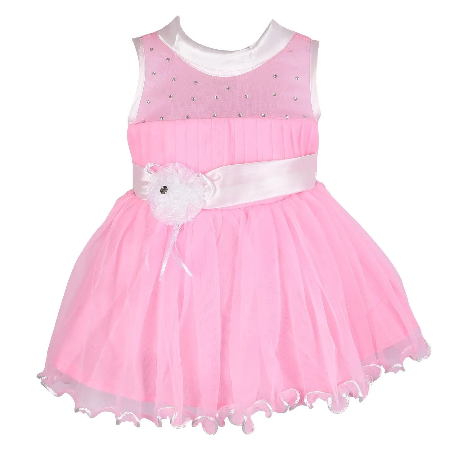 Baby Girls Party Wear Frock Dress Fr1014pnk