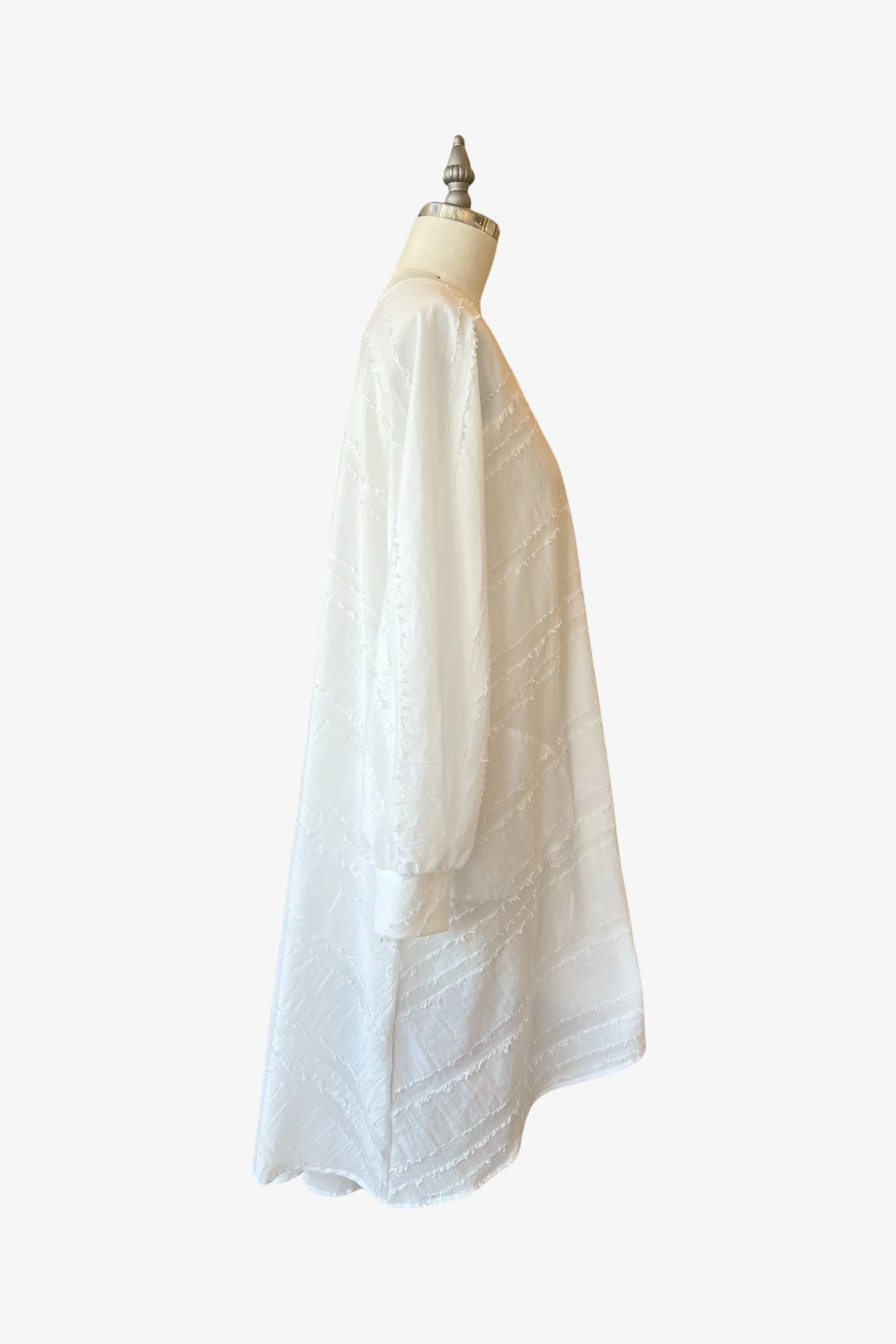 Barcelona Duster | Textured White Stripe