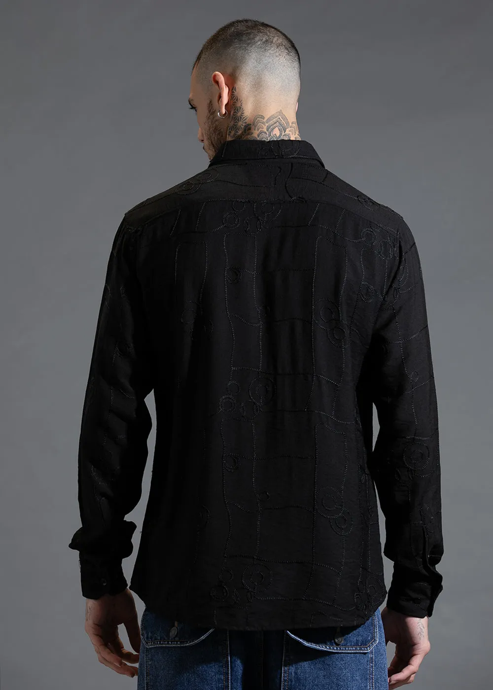 Black Embroidered Shirt