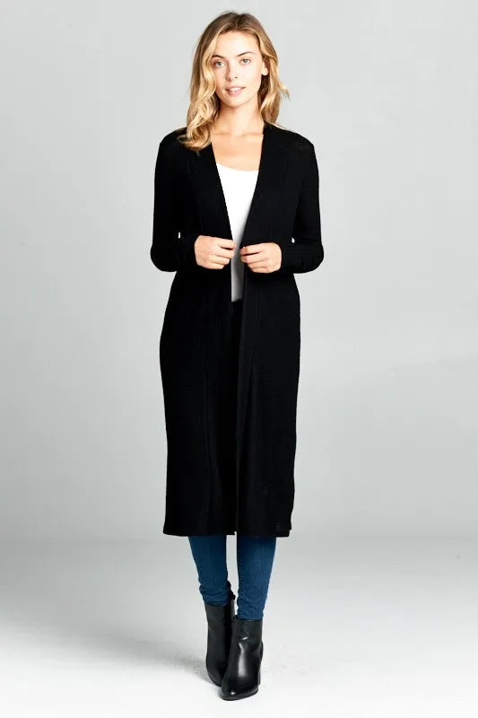 Black Ribbed Duster