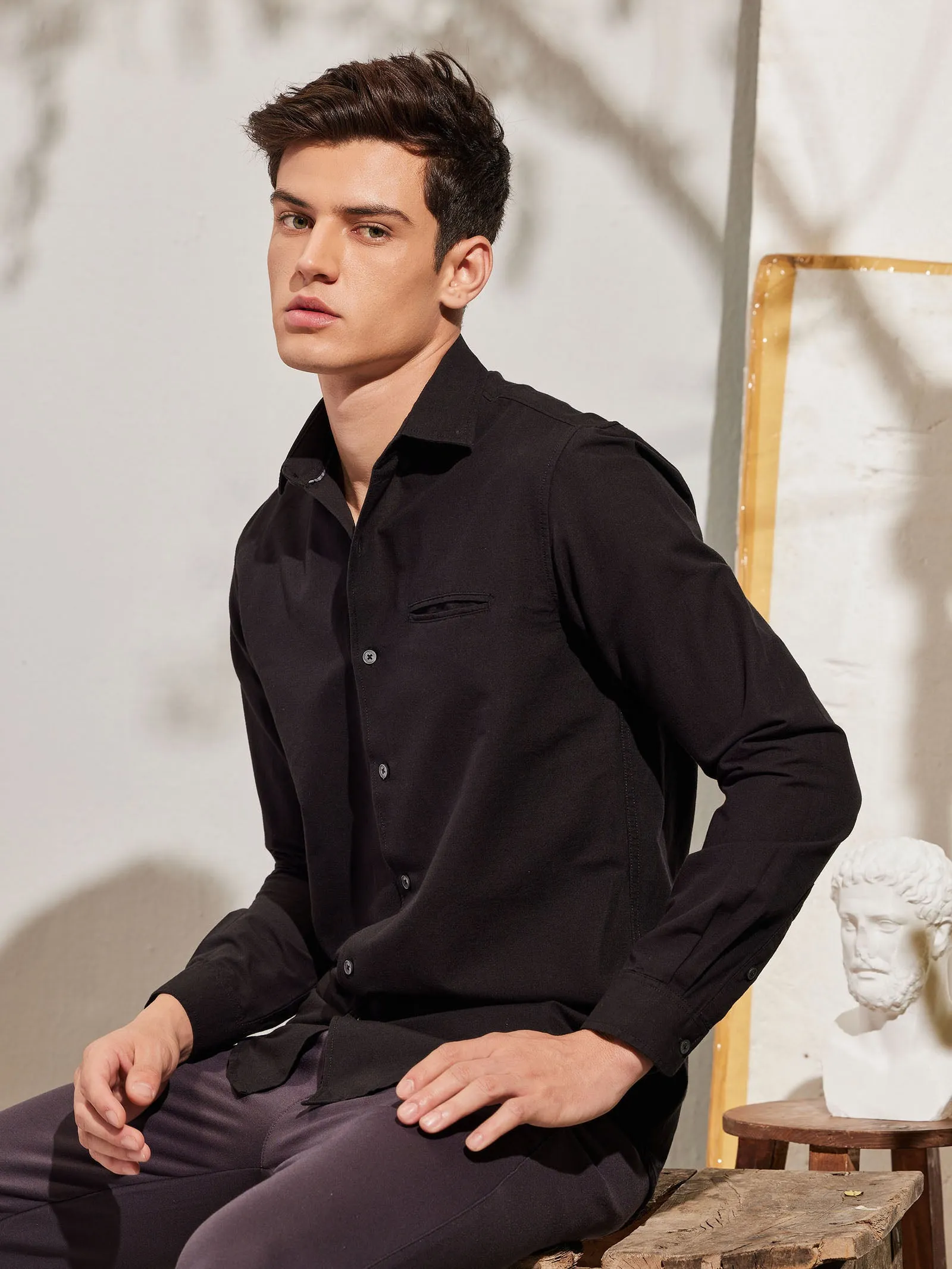 Black Solid Shirt