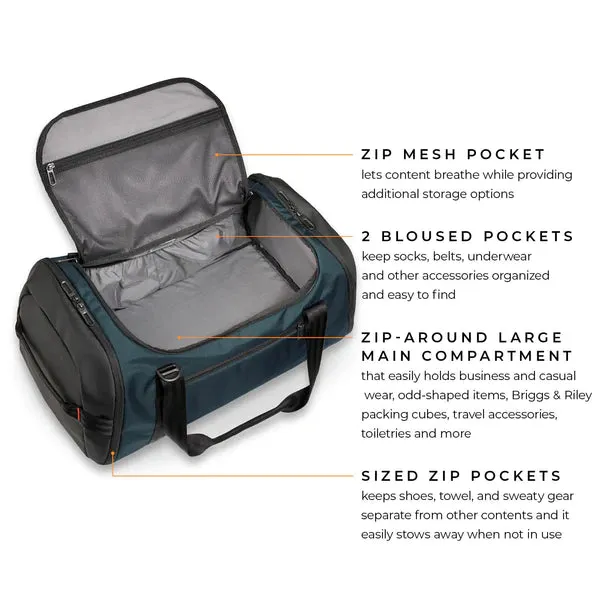 Briggs & Riley ZDX Large Travel Duffle in Ocean ZXD175-26