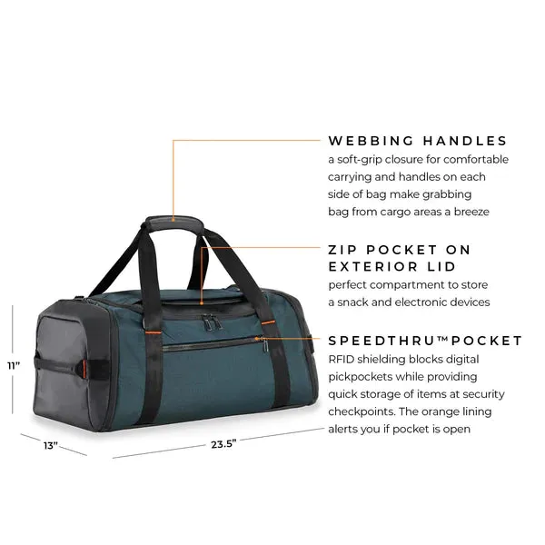 Briggs & Riley ZDX Large Travel Duffle in Ocean ZXD175-26