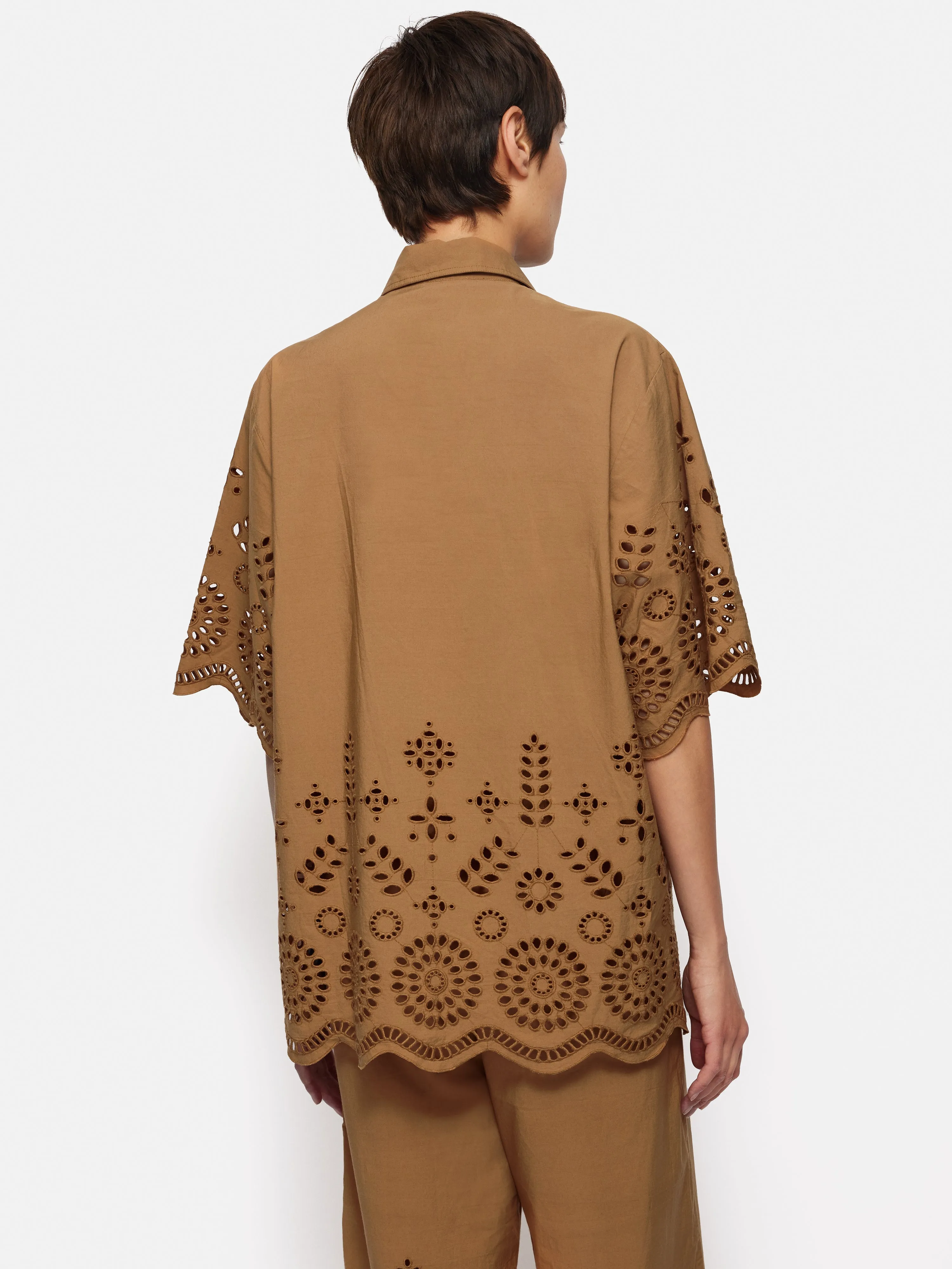 Broderie Shirt | Camel