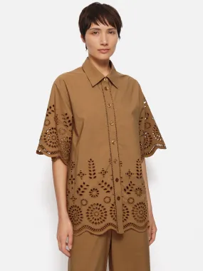 Broderie Shirt | Camel