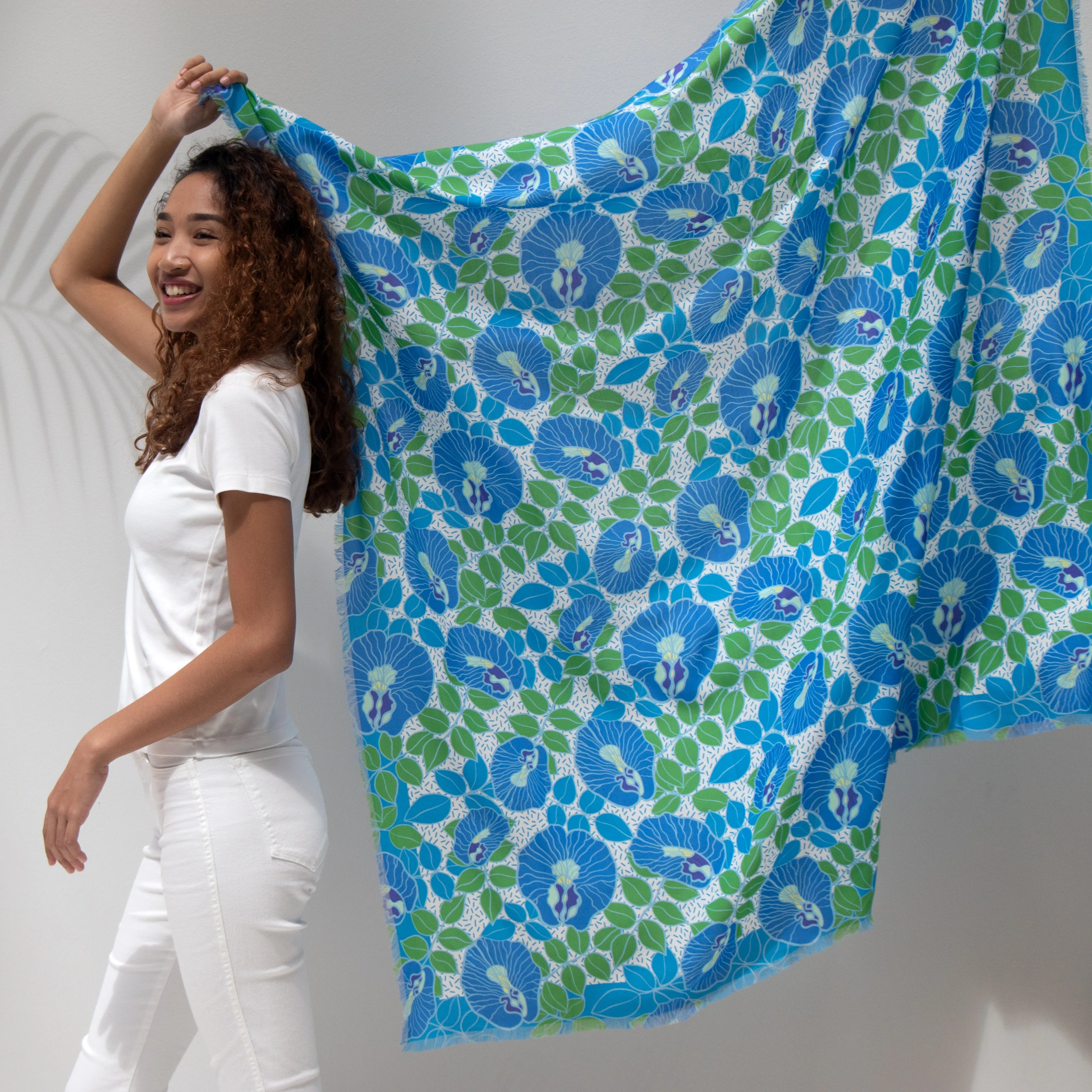 Butterfly Pea Flower Maxi Scarf