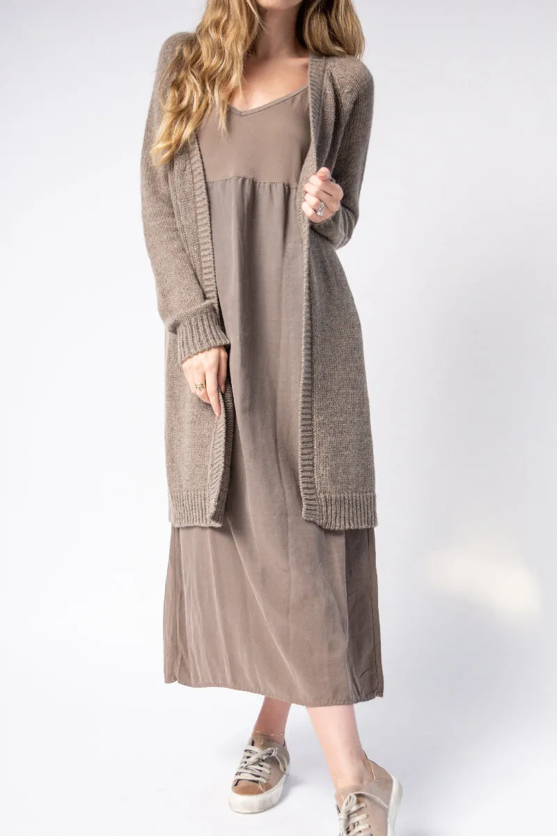 Cashmere Duster Cardigan in Brownish