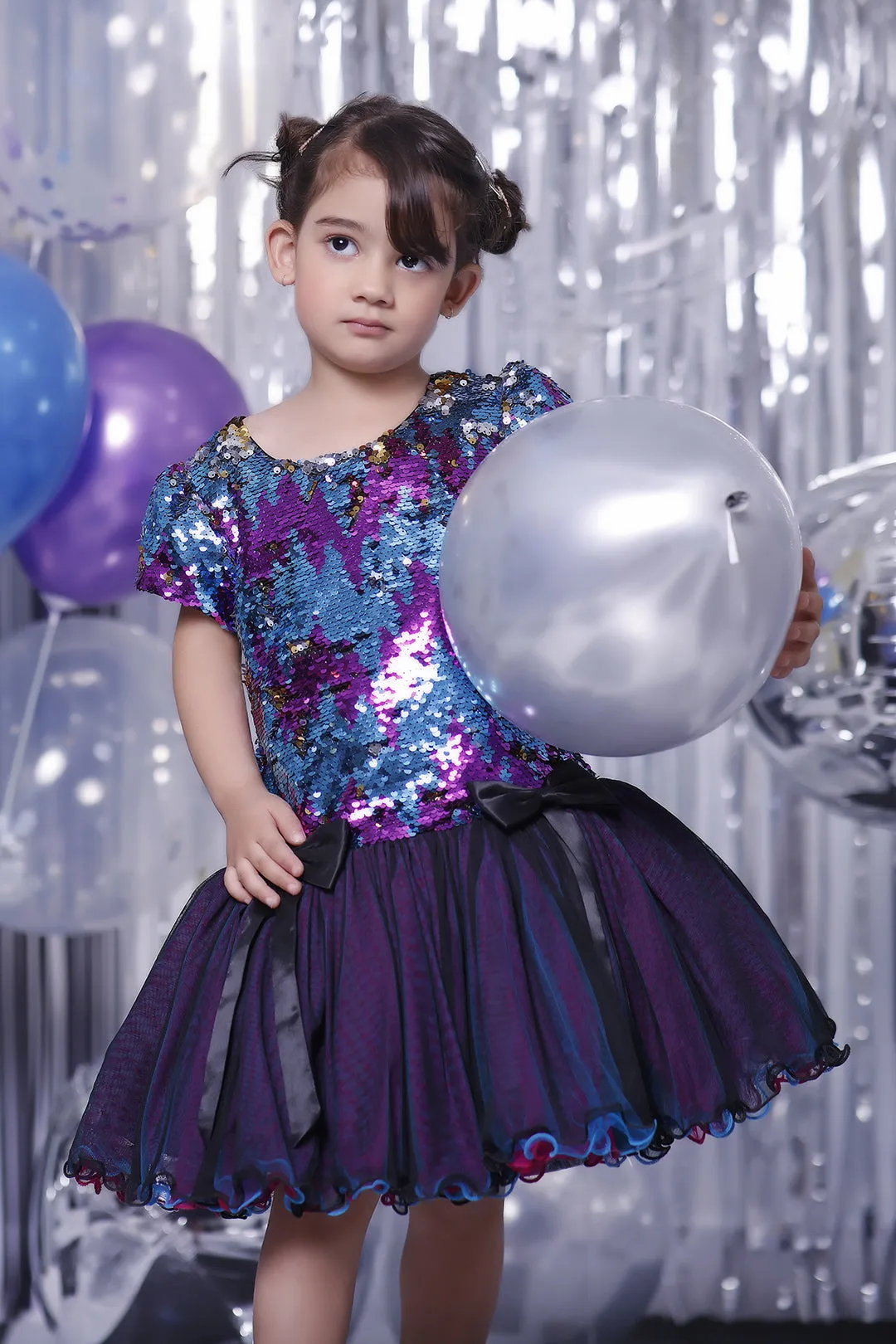 Chevron Sequins Net Layers Tutu Frock | BIRTHDAY BASH | F2091