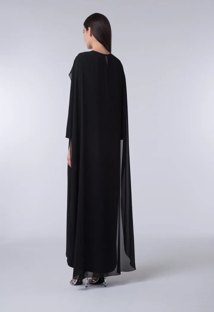 Chiffon Cape Overlay Dress