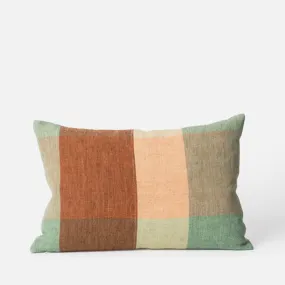 Clyde Handwoven Linen Cushion (Pea/Multi) - 50 x30 cm