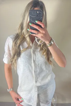 Cream Crochet shirt