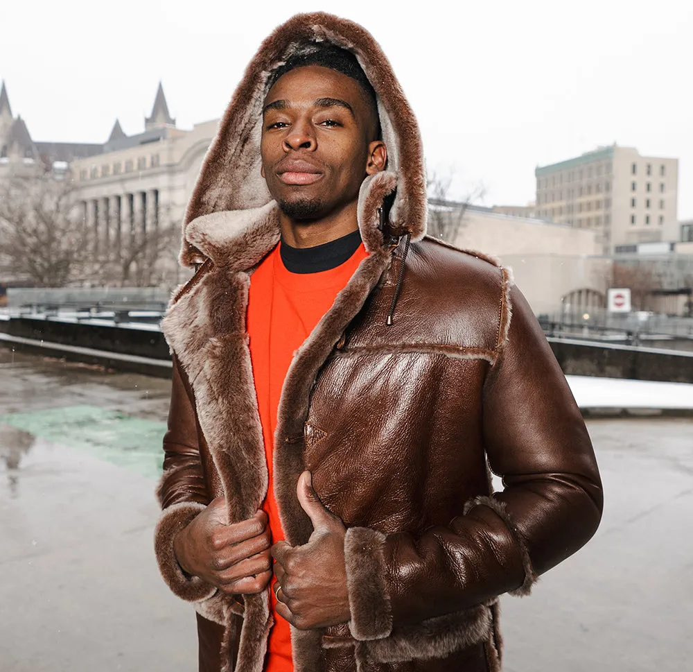 Eamon Brown duffle shearling jacket