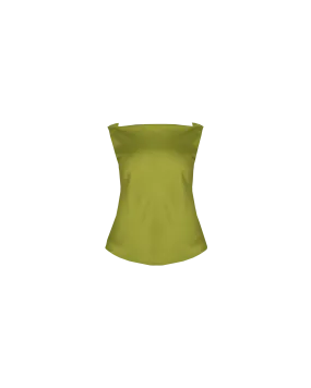 FIREBIRD COWL SLEEVELESS TOP PEA GREEN