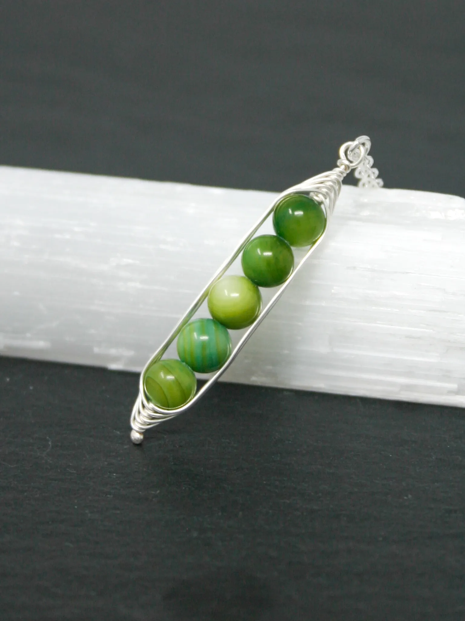 Five peas in a pod necklace  [made to order]