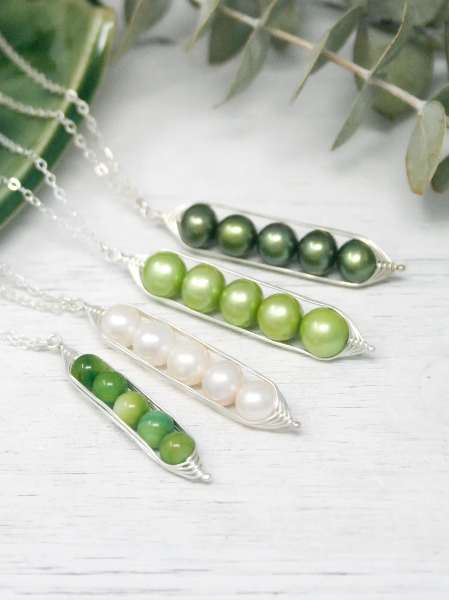 Five peas in a pod necklace  [made to order]