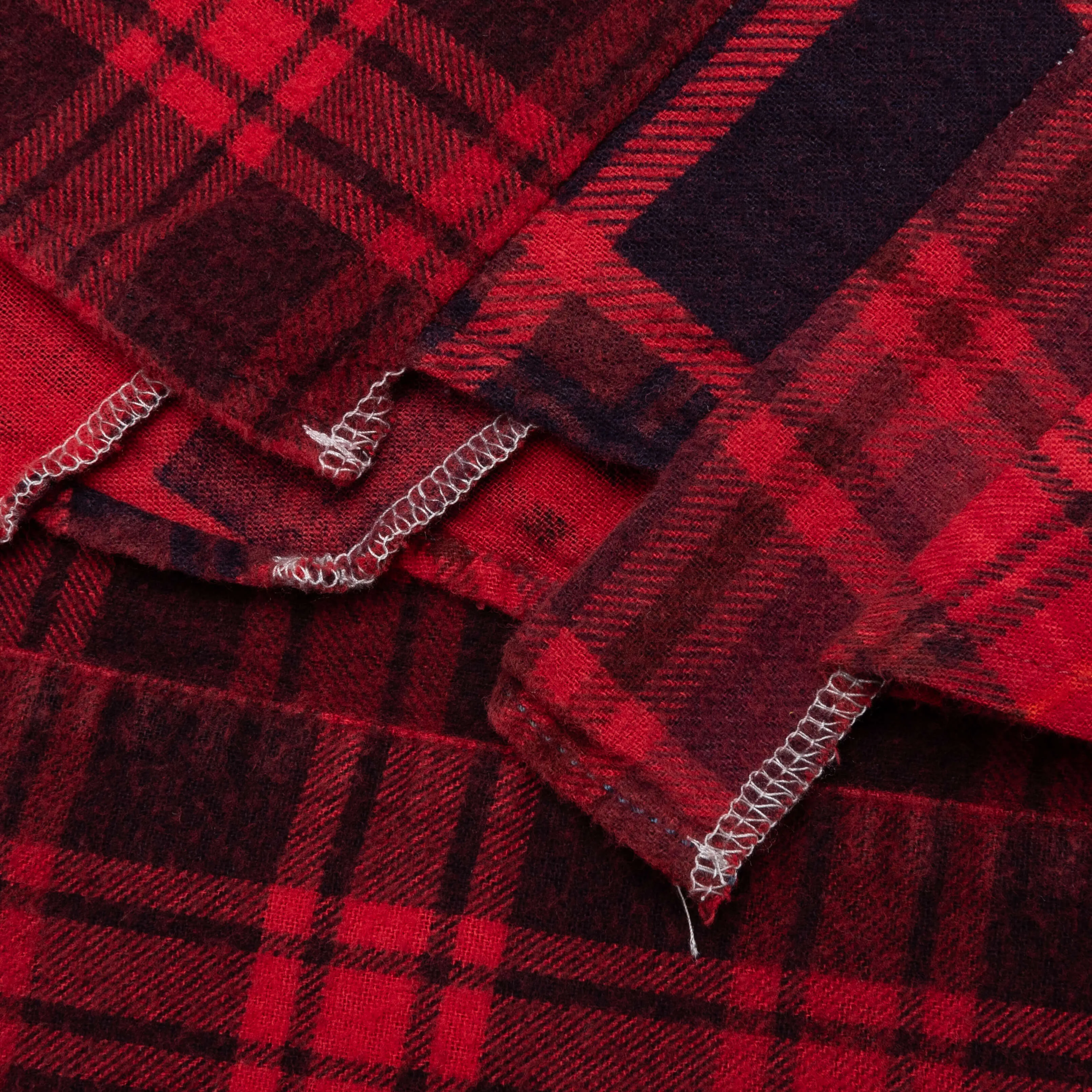 Flannel Shirt 7 Cuts Shirt Over Dye - Red