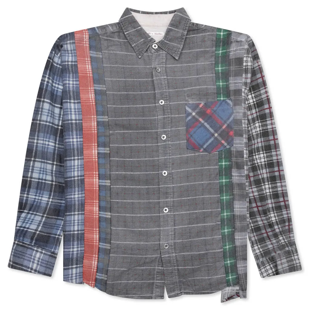 Flannel Shirt 7 Cuts Wide Reflection Shirt - Assorted