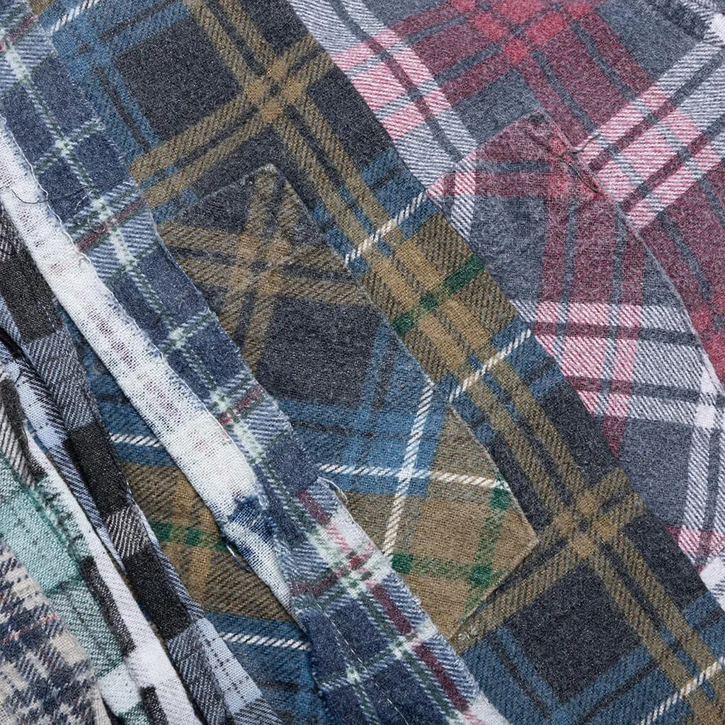 Flannel Shirt Ribbon Wide Reflection Shirt - Assorted