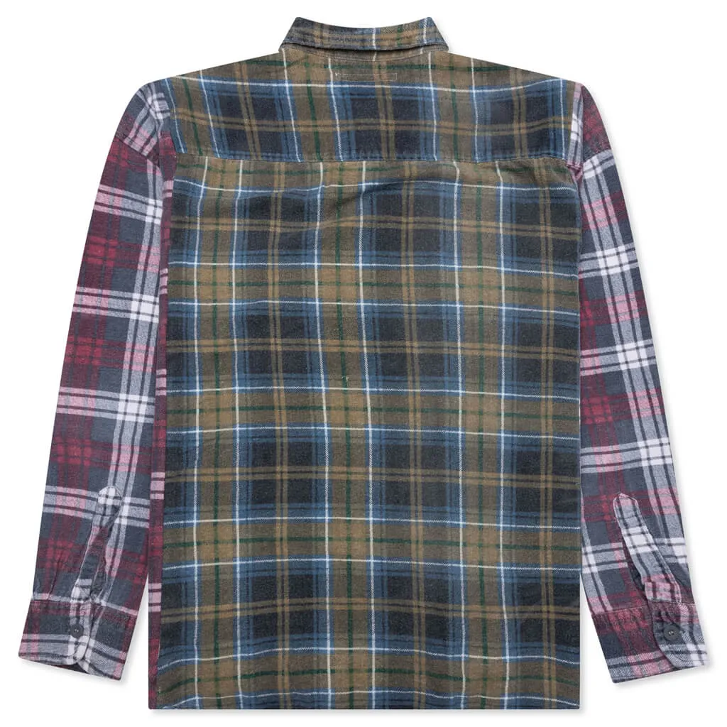 Flannel Shirt Ribbon Wide Reflection Shirt - Assorted