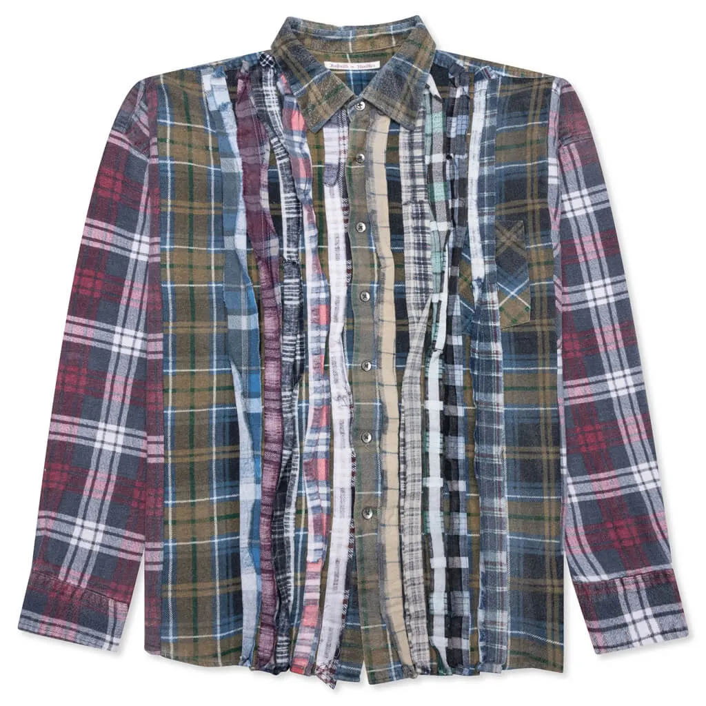 Flannel Shirt Ribbon Wide Reflection Shirt - Assorted