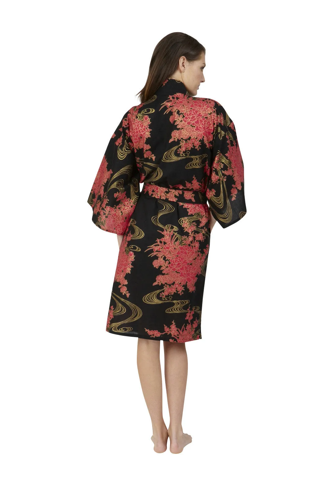 Flowing Short Cotton Happi Coat Kimono