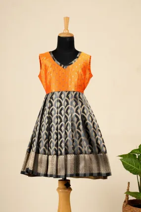 Girls Grey  Golden Honeycomb Frock !!!