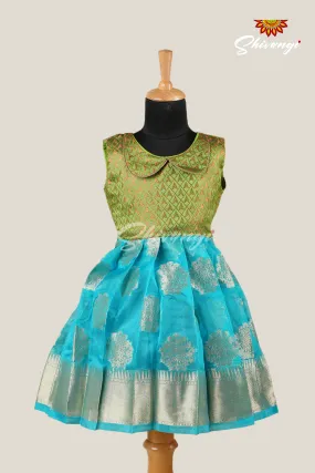 Girls Orange  Shaded Organza  Frock !!!