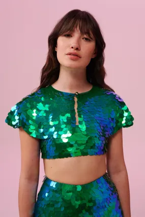 INTI SEQUIN CAPE - EMERALD