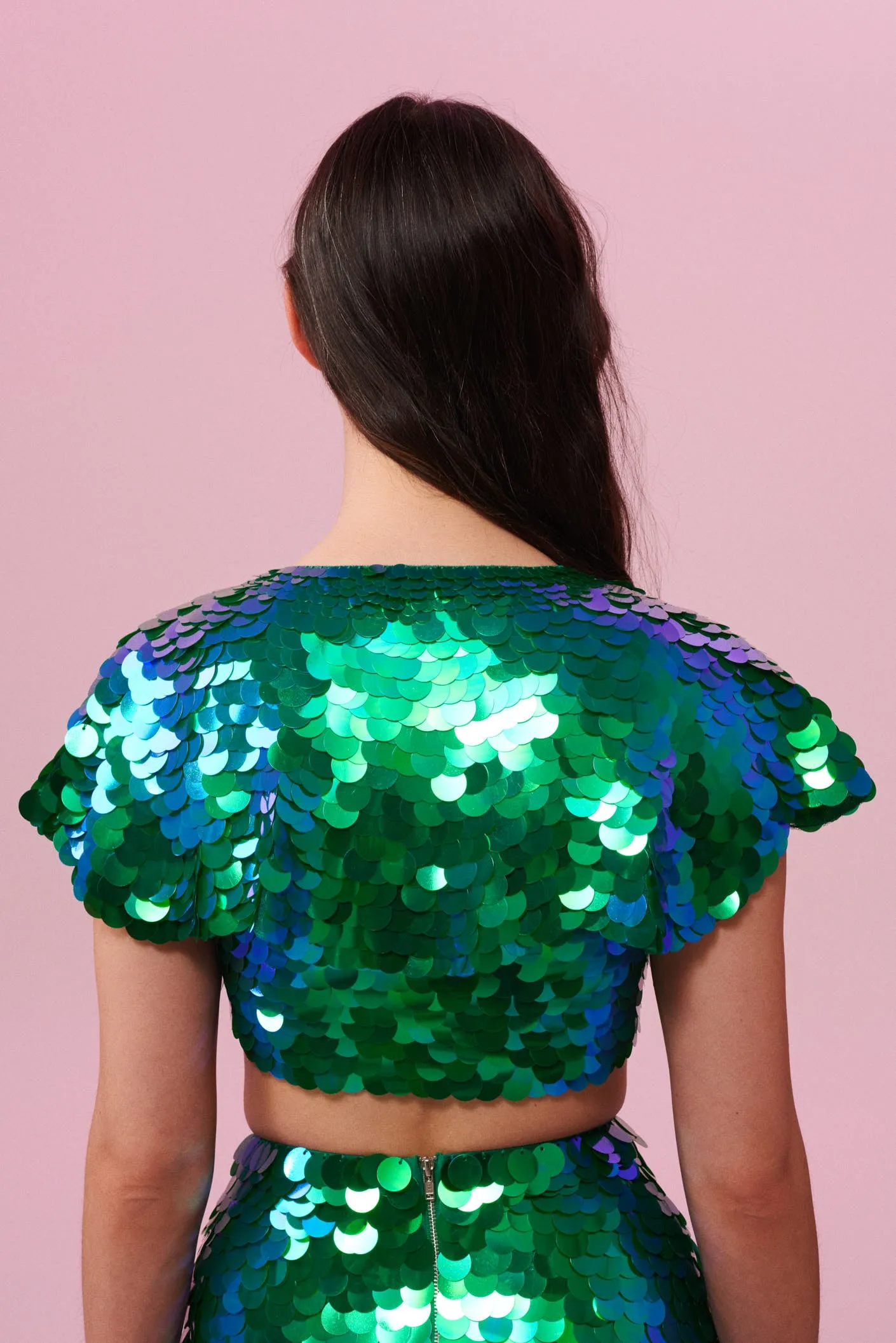 INTI SEQUIN CAPE - EMERALD