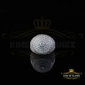 King of Bling's 925 Silver White 6.00ct VVS 'D' Moissanite Stone Round Rings SZ 10 Men's/Womens