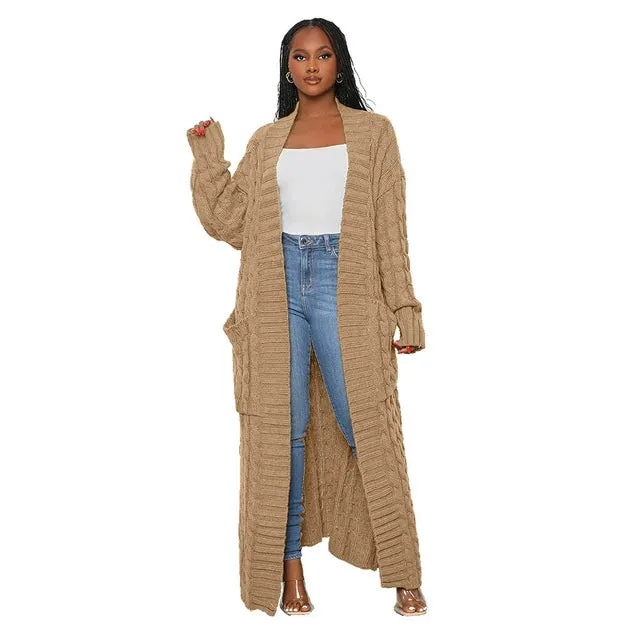 Knitted Open Front Cardigan