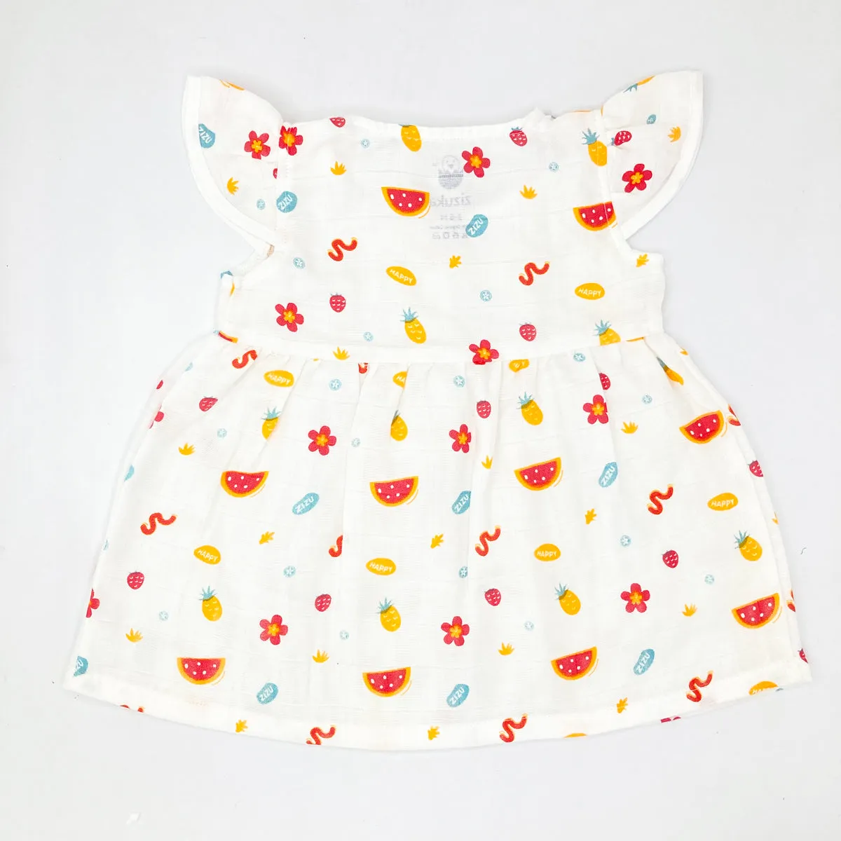 Muslin Frock for Baby Girl -Cap Sleeve 100% Cotton -Happy Zizu