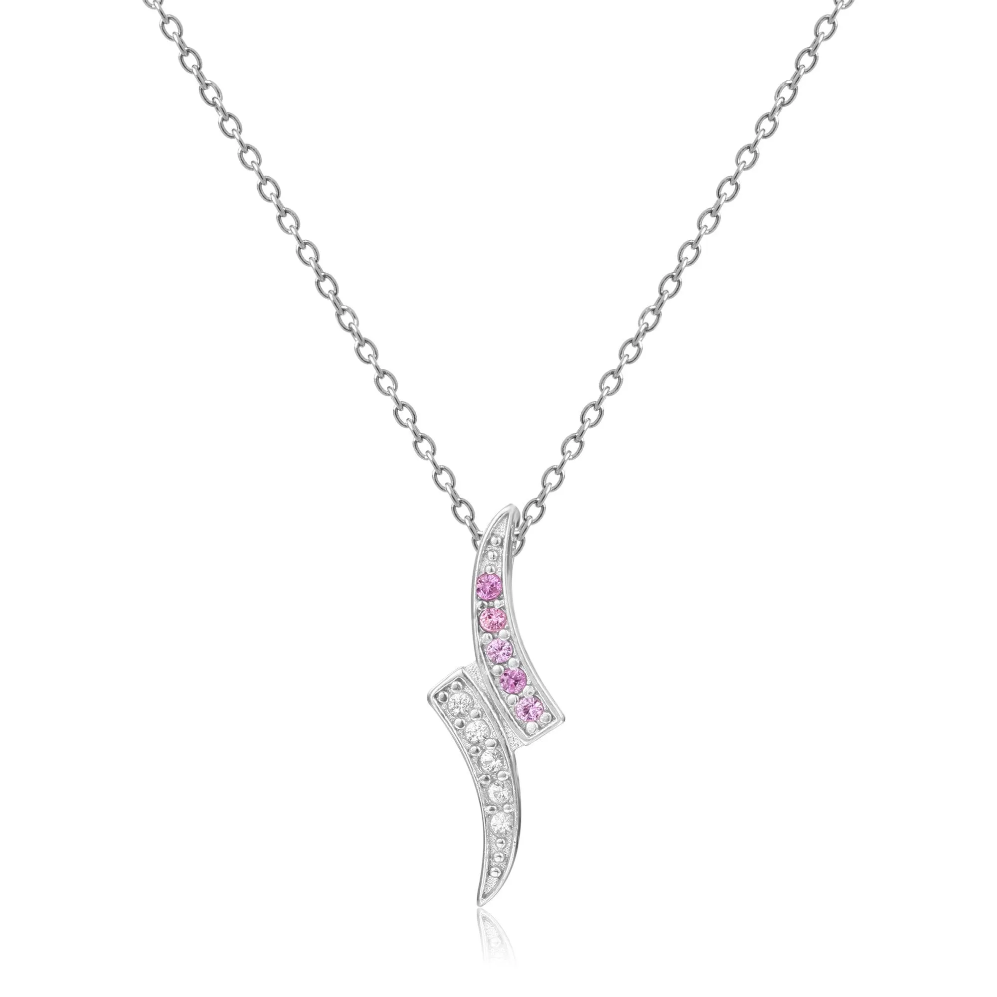 Pink Sapphire Dainty Pendant Necklace