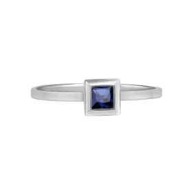 Princess Cut Blue Sapphire Cocktail Ring