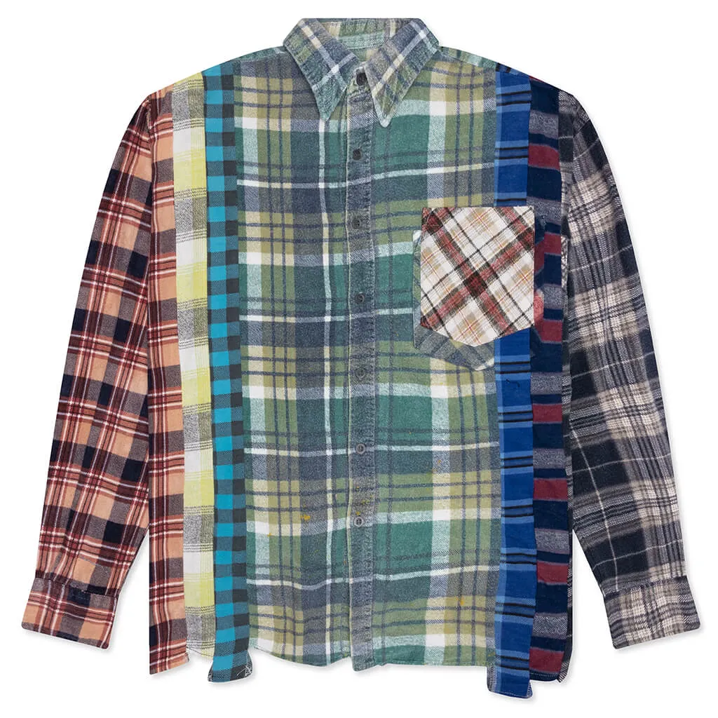 Rebuild by Flannel Shirt 7 Cuts Shirt - Green/Blue