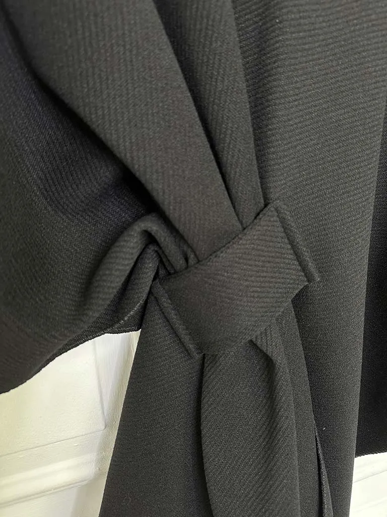 Ribbed Wrap Cape - Black