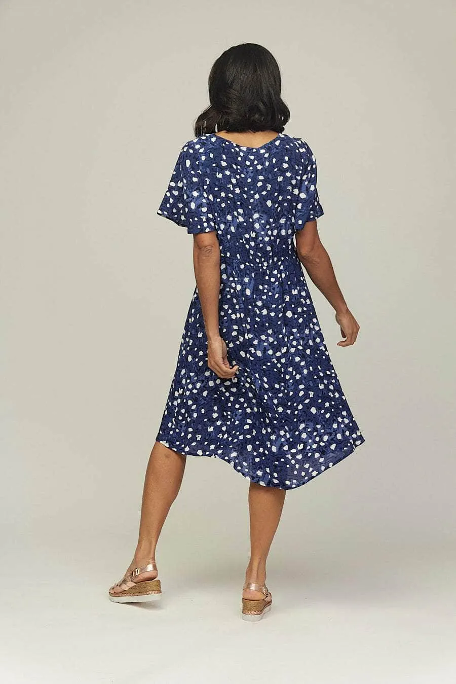 Saloos Flattering Dress with Fluted Cape Sleeves