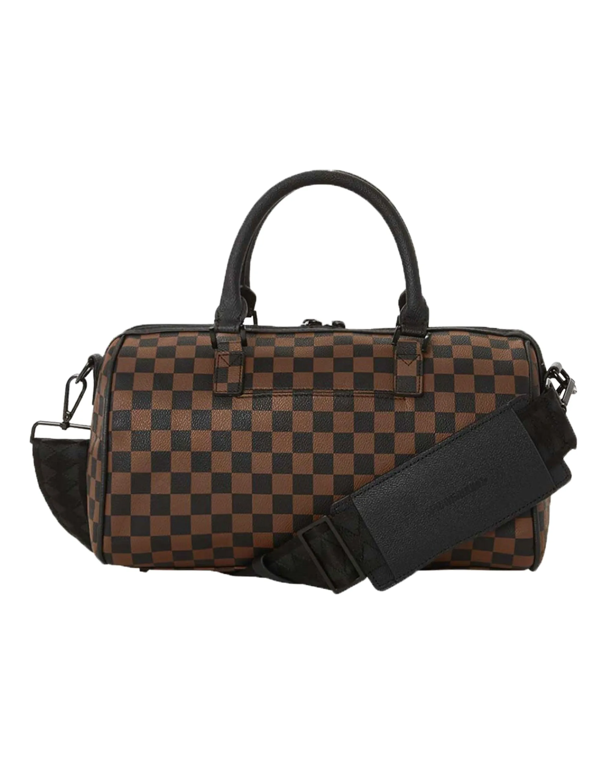 Sprayground Pink Drip Brown Check Mini Duffle