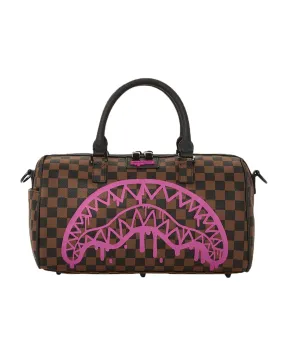 Sprayground Pink Drip Brown Check Mini Duffle