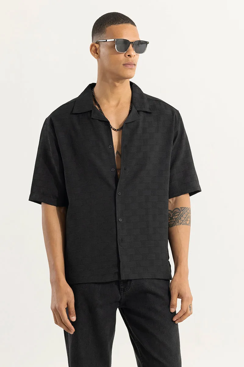 Wefted Black Shirt