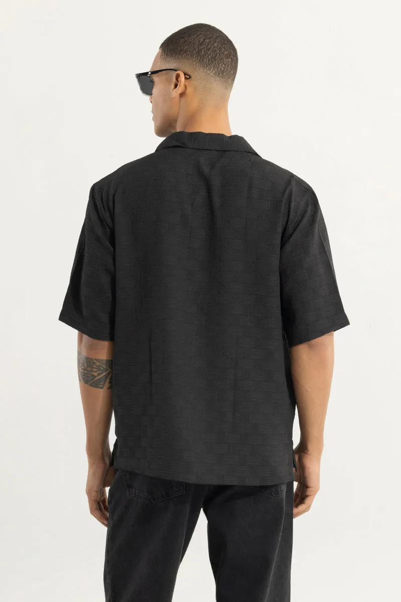 Wefted Black Shirt