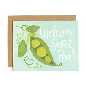 Welcome Sweet Pea Card